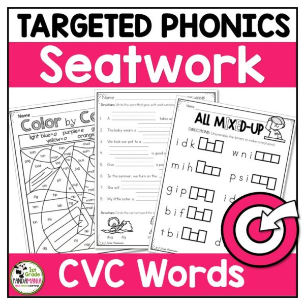 CVC Words Worksheets Phonics Activities 1