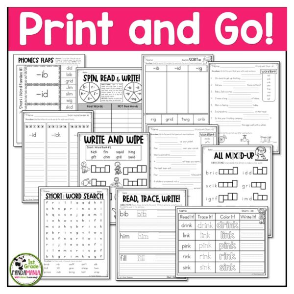 These short vowel short i worksheets can be used during guided reading lessons, centers, seatwork, morning work, interventions and so much more!