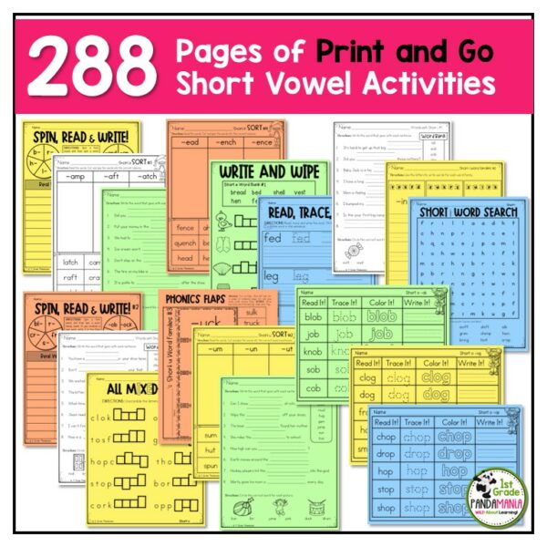 These short vowel worksheets can be used during guided reading lessons, centers, seatwork, morning work, interventions and so much more!