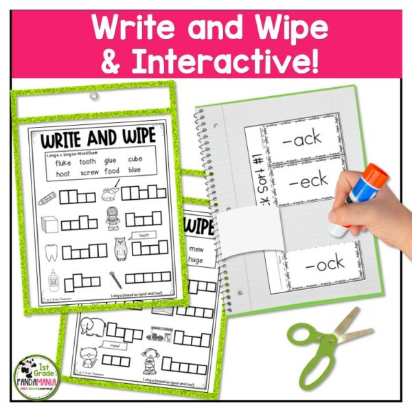 This SOR-aligned Targeted Phonics Long Vowel Worksheets BUNDLE includes 226 pages of fun and engaging long vowel seatwork activities.