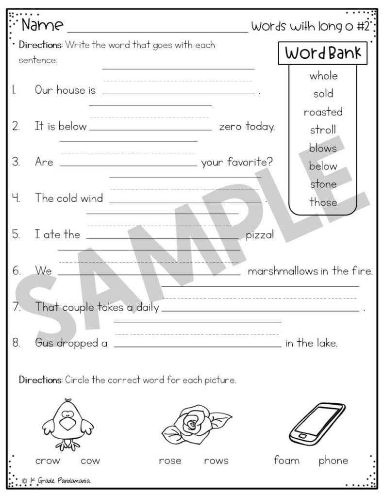 Long O Worksheets Phonics Activities | 1st Grade Pandamania