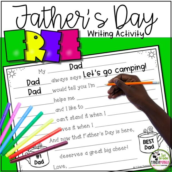 Father's Day FREE Writing Activity K-2 with FILLABLE PDF 1