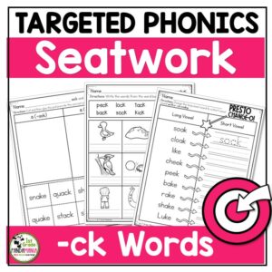 These SOR-aligned Targeted Phonics ck words worksheets activities will keep your students practicing their decoding of more challenging words all year long.