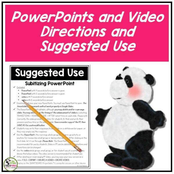 Number Sense Subitizing Math PowerPoints and Videos Numbers 0-10 5
