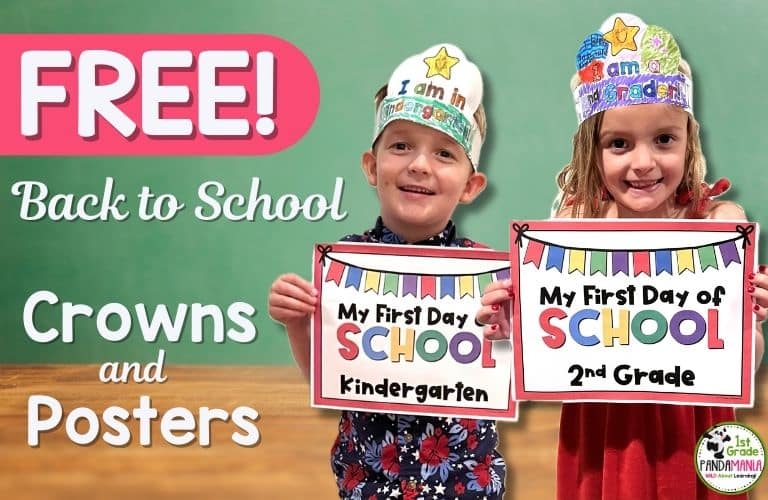 Back to School Activities FREE Signs and Crowns