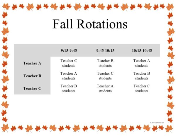 Fall Classroom Party Rotations