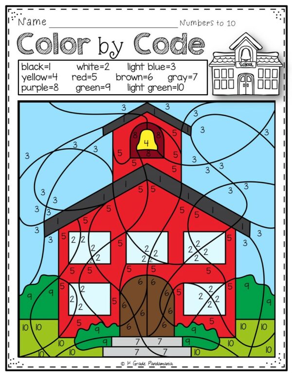 Use these Color by Number Math Worksheets for Back to School activities to practice beginning of the year math skills. Print and Go!