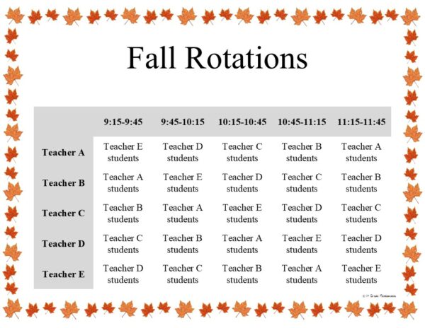 Fall Classroom Party Rotations