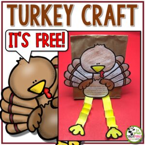 a turkey craft on a paper bag