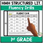 a hand pointing at fluency drills