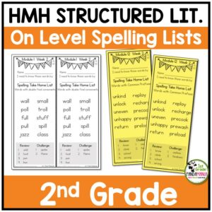 a spelling lists with text overlay