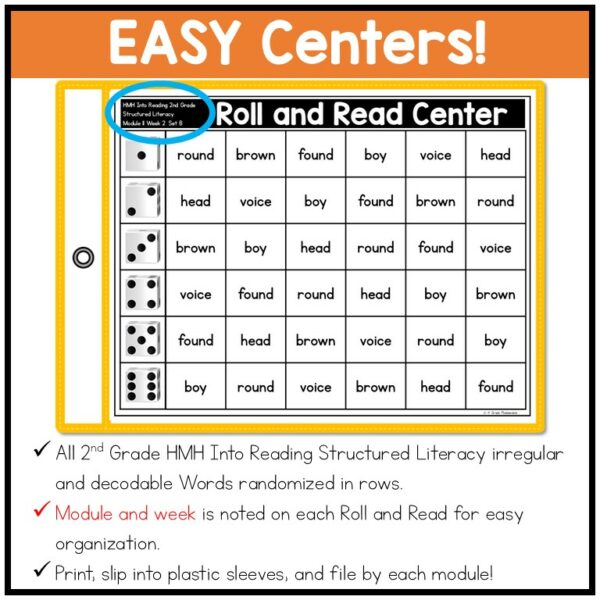 HMH Into Reading Structured Literacy Roll and Read Center for 2nd Grade - Image 2