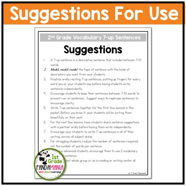 HMH Into Reading Structured Literacy 2nd Grade Vocabulary Sentence Writing 7-up Sentences - Image 2